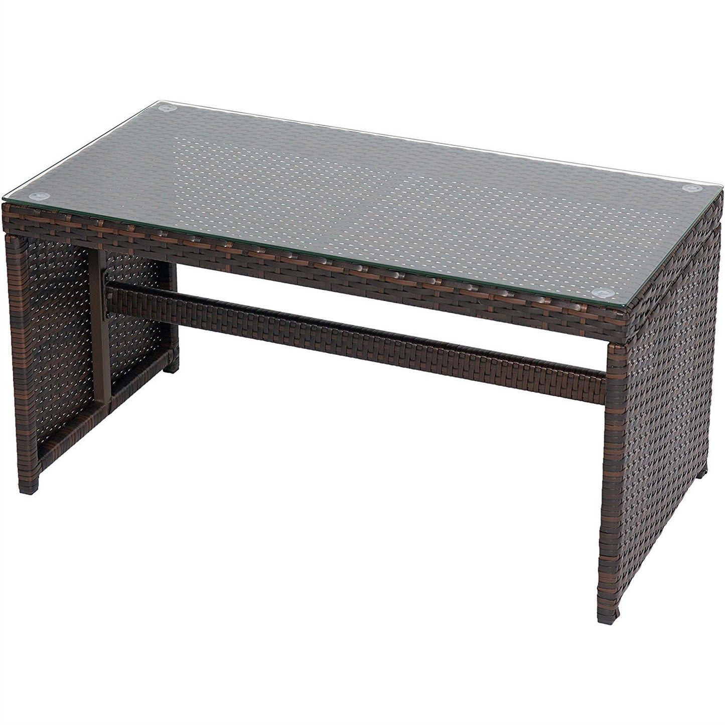 Rectangle 59 x 31-inch Solid Wood Patio Dining Table with Center Umbrella Hole - Tampa Home & Garden Store