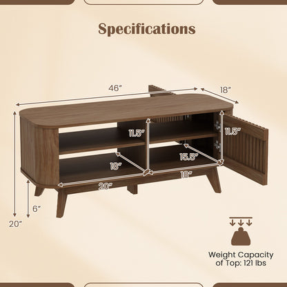 Mesa de centro rectangular con almacenamiento y estantes ajustables-Nogal