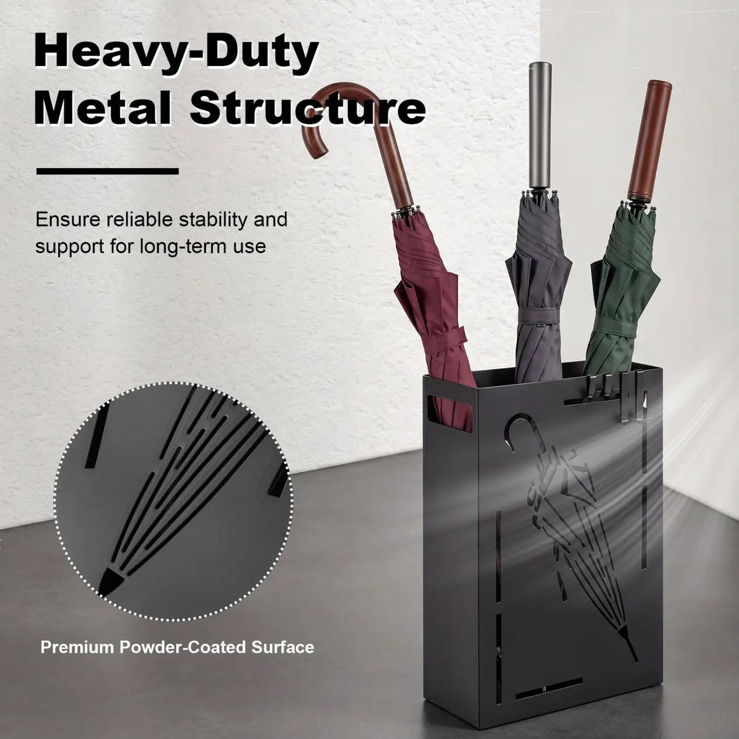 Rectangular Umbrella Stand with Drip Tray