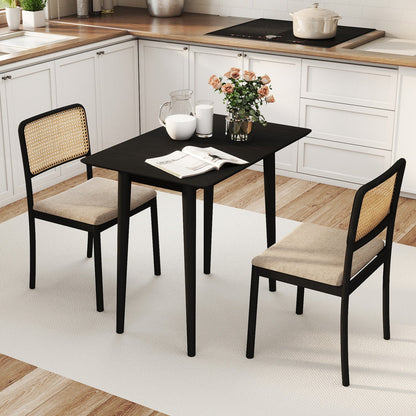 Rectangular Wooden Dining Table for 2-4 34 Inch Farmhouse Solid Wood Kitchen Table