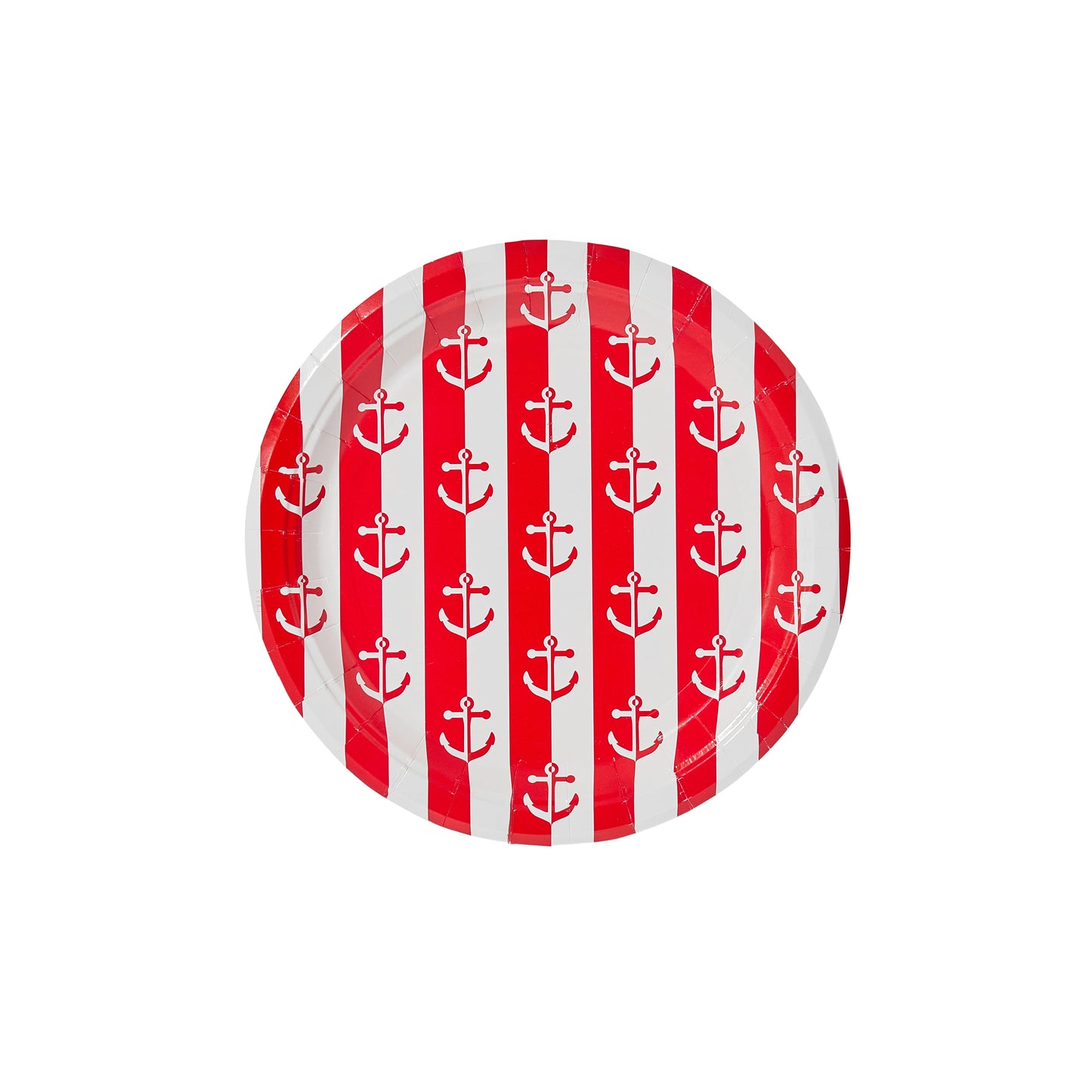 Red Anchor Away Stripes Dessert Plates - 8 Pack - Tampa Home & Garden Store