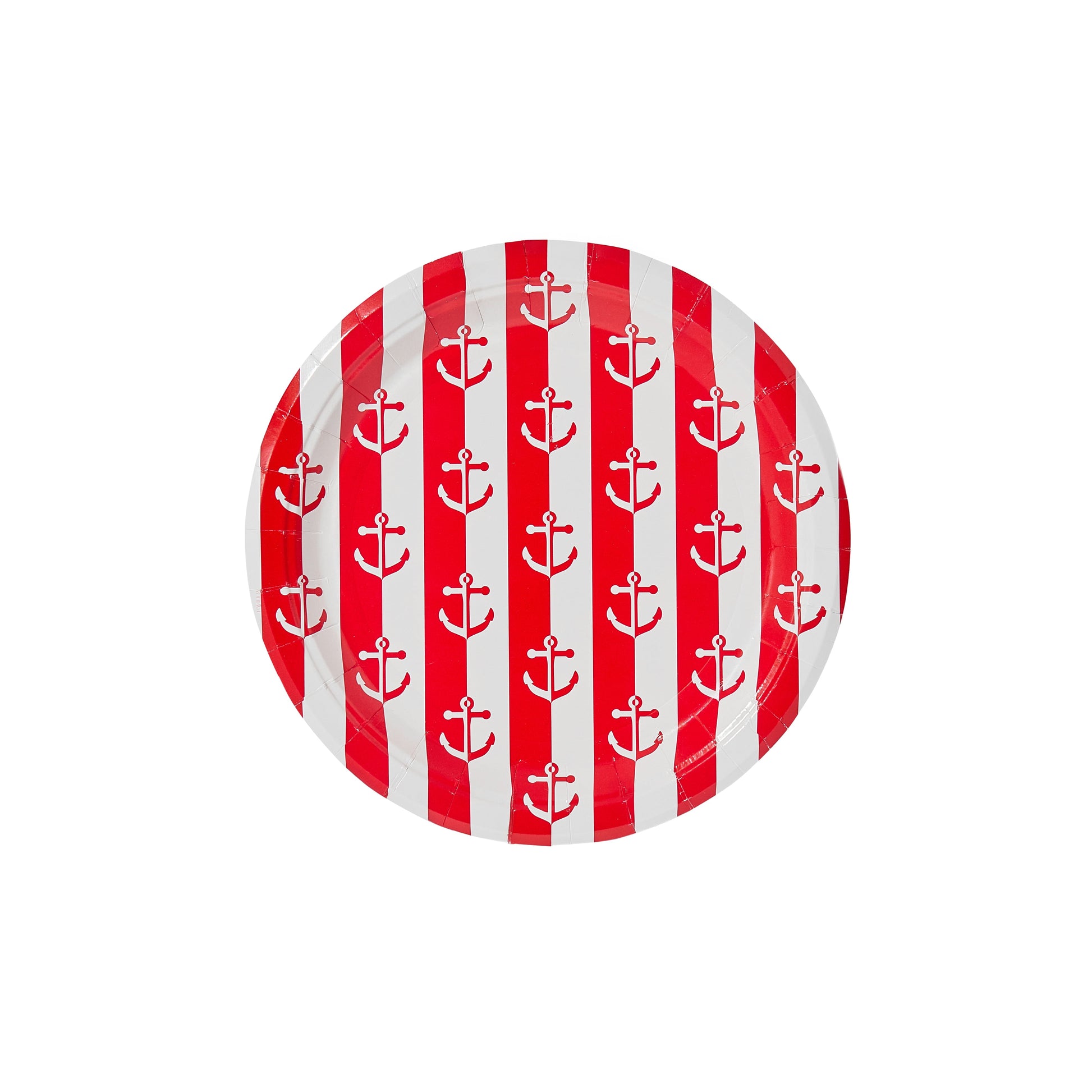 Red Anchor Away Stripes Dessert Plates - 8 Pack - Tampa Home & Garden Store