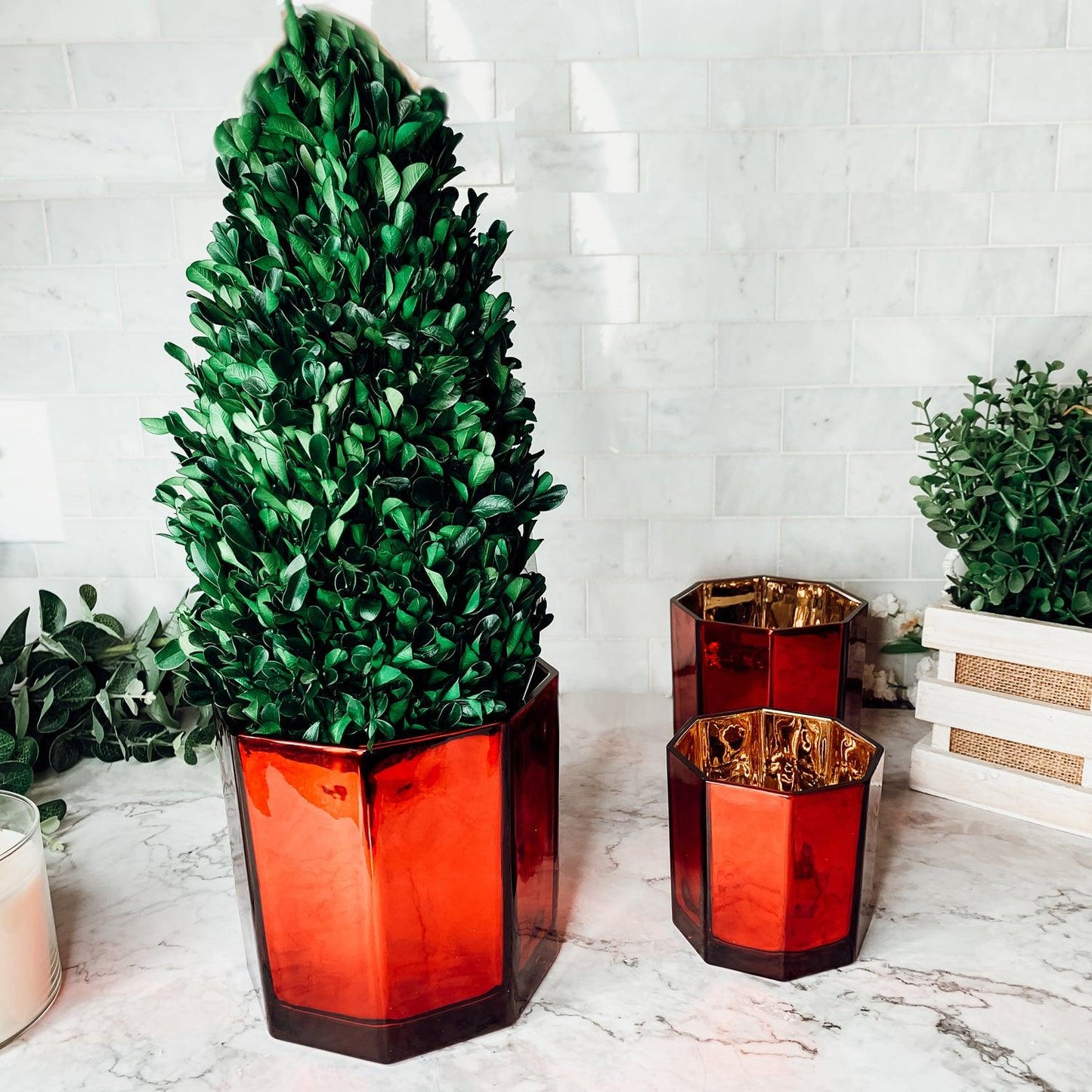Red Candle Vase - Tampa Home & Garden Store