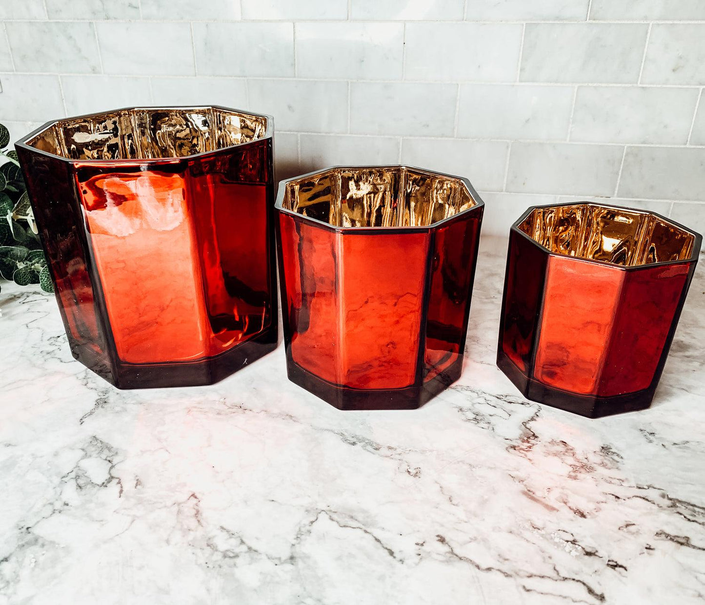 Red Candle Vase - Tampa Home & Garden Store