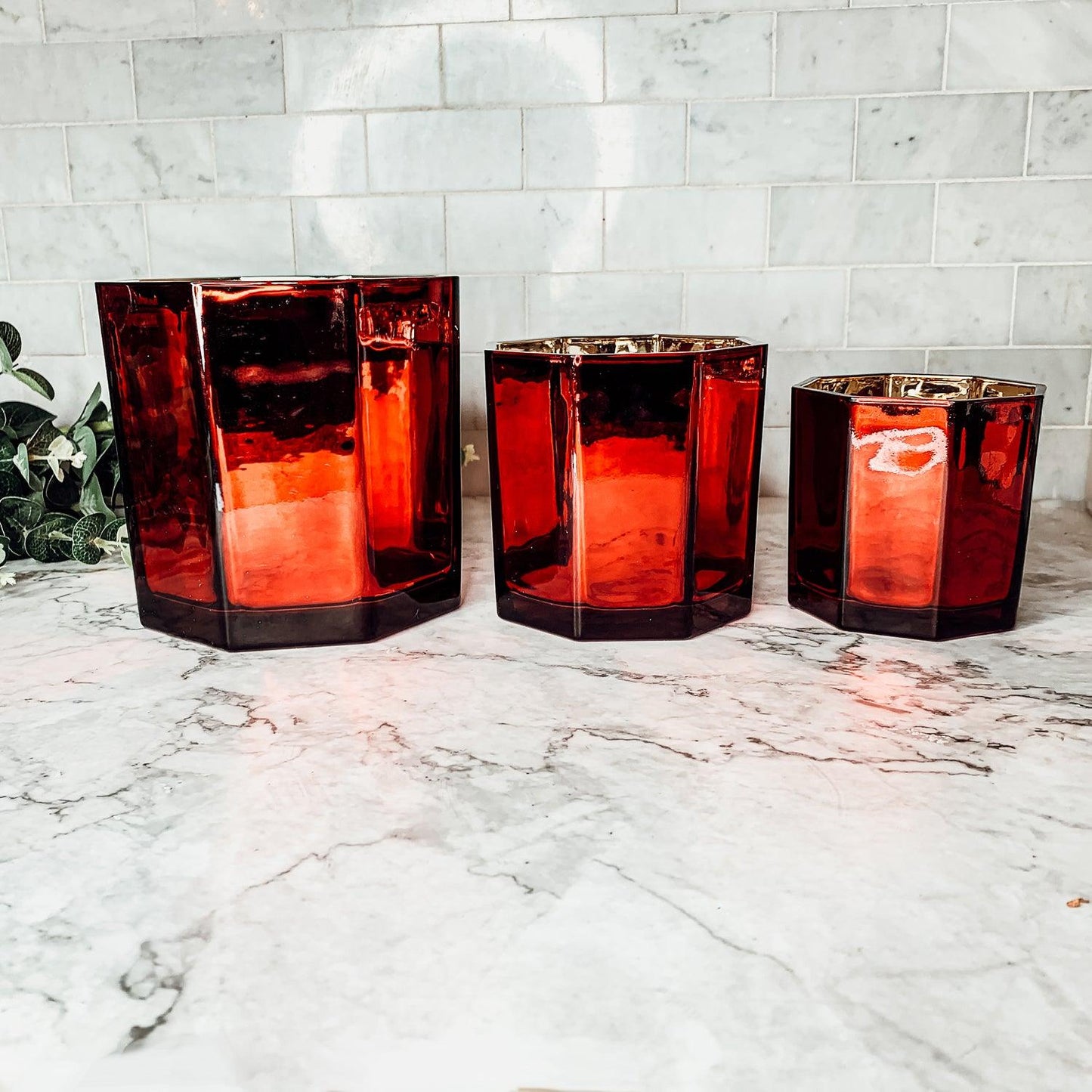 Red Candle Vase - Tampa Home & Garden Store