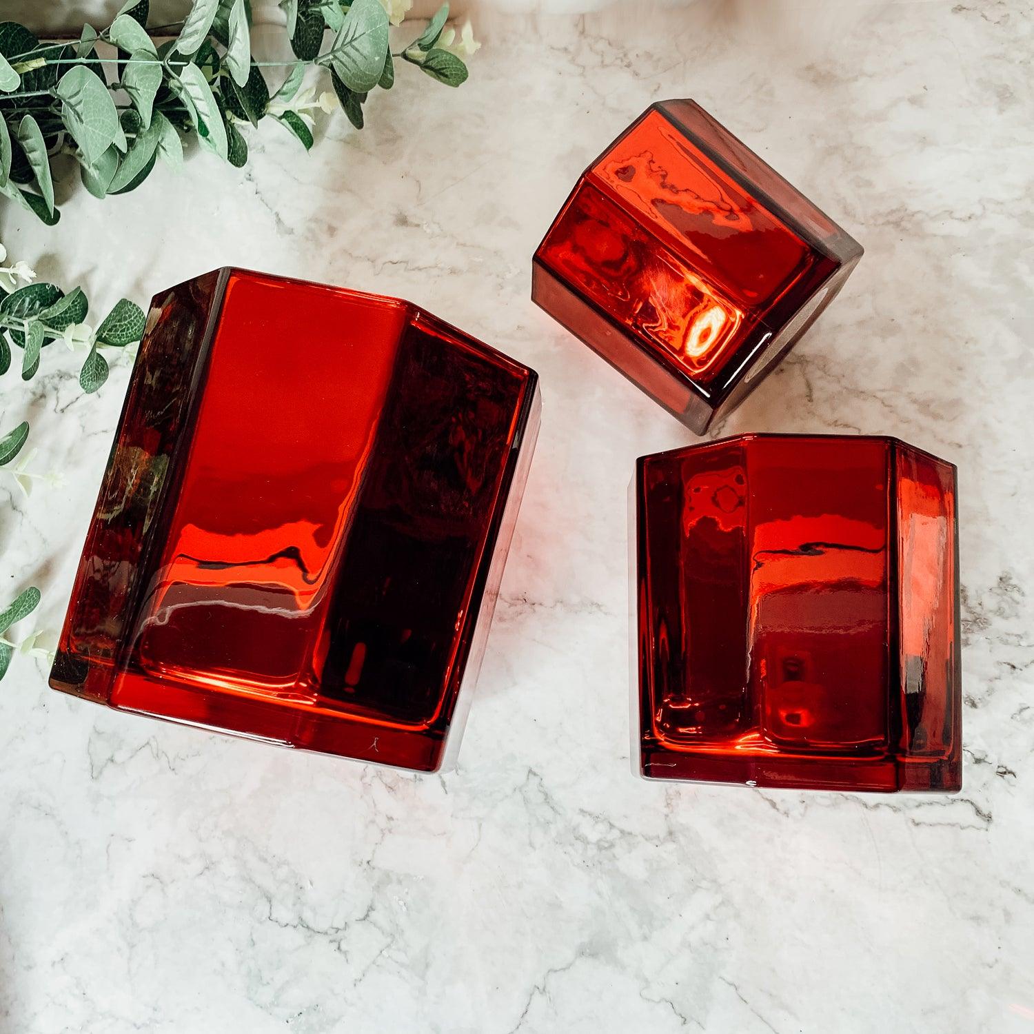 Red Candle Vase - Tampa Home & Garden Store