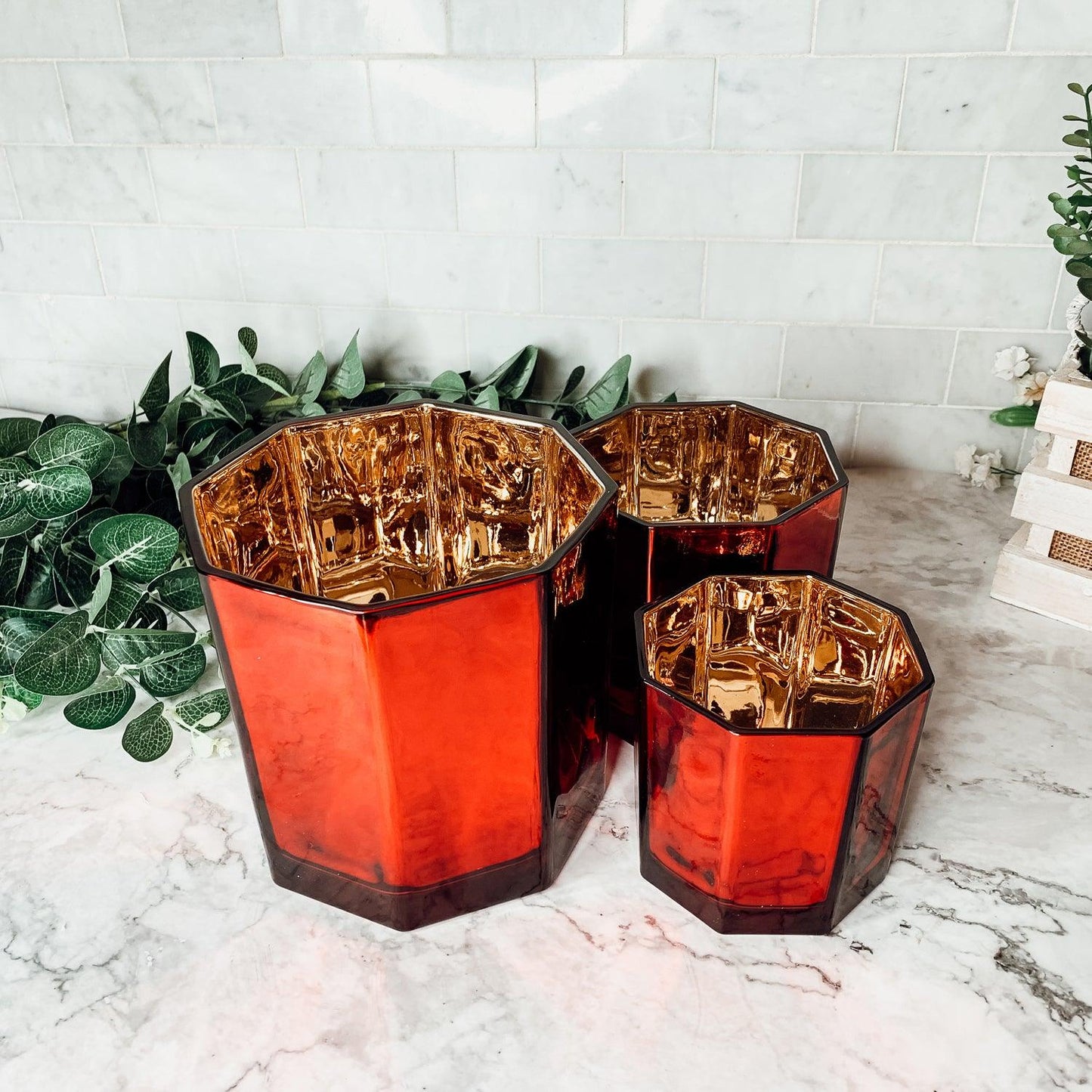 Red Candle Vase - Tampa Home & Garden Store