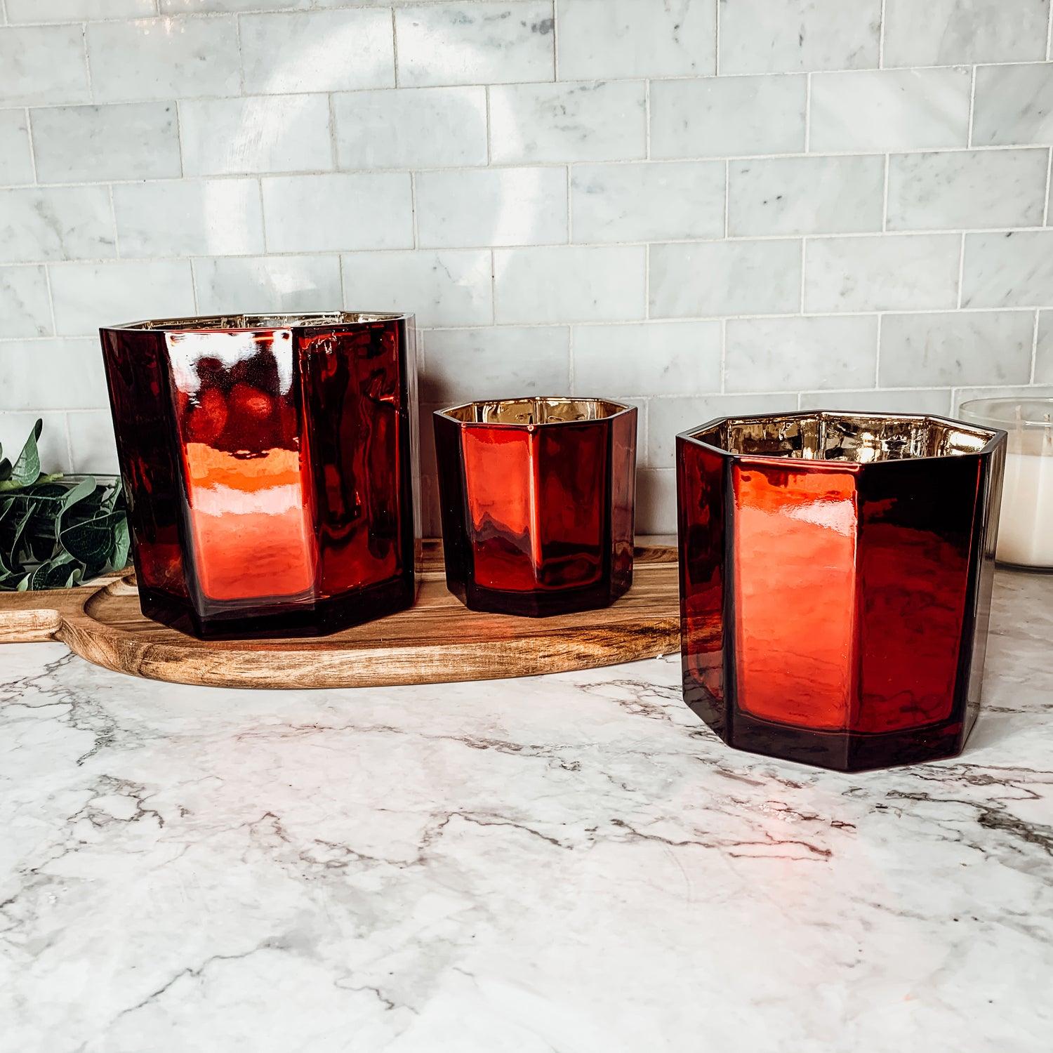 Red Candle Vase - Tampa Home & Garden Store