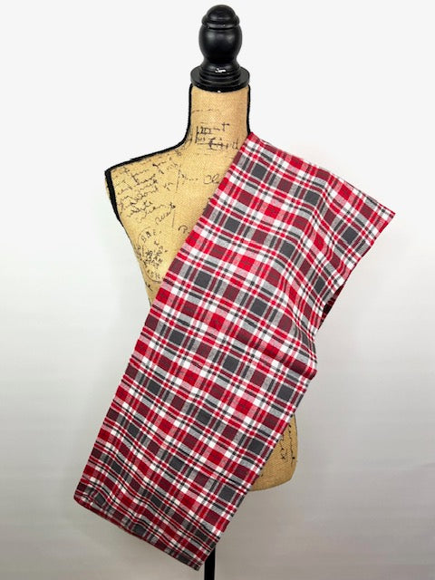 Red, Charcoal Grey and White Plaid Flannel Infinity or Blanket Scarf - Tampa Home & Garden Store