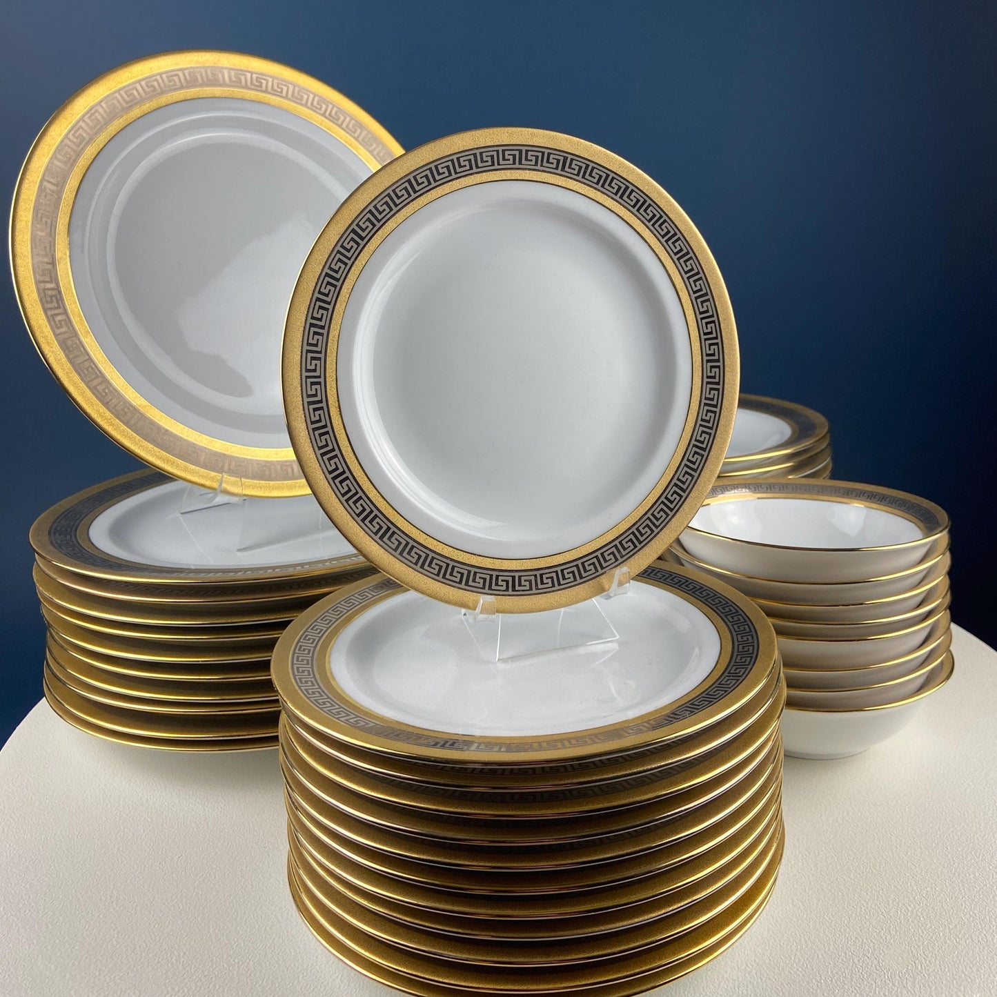 Red & Gold Salad or Dessert  Plates with Matching Berry Bowls. Floral Motif. Harmony House. Set of 6.  Dining Rm Decor. Holiday Table Decor. - Tampa Home & Garden Store