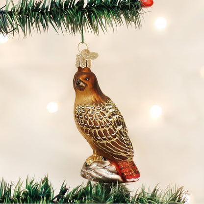 Red-Tailed Hawk Glass Ornament - Tampa Home & Garden Store
