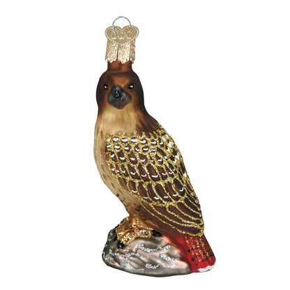 Red-Tailed Hawk Glass Ornament - Tampa Home & Garden Store