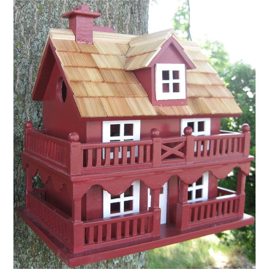 Red Wood Birdhouse - Made of Kiln Dried Hardwood - Tampa Home & Garden Store