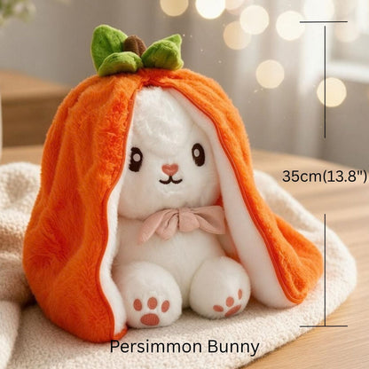 Reversible Bunny and Strawberry Plush Toy for Kids