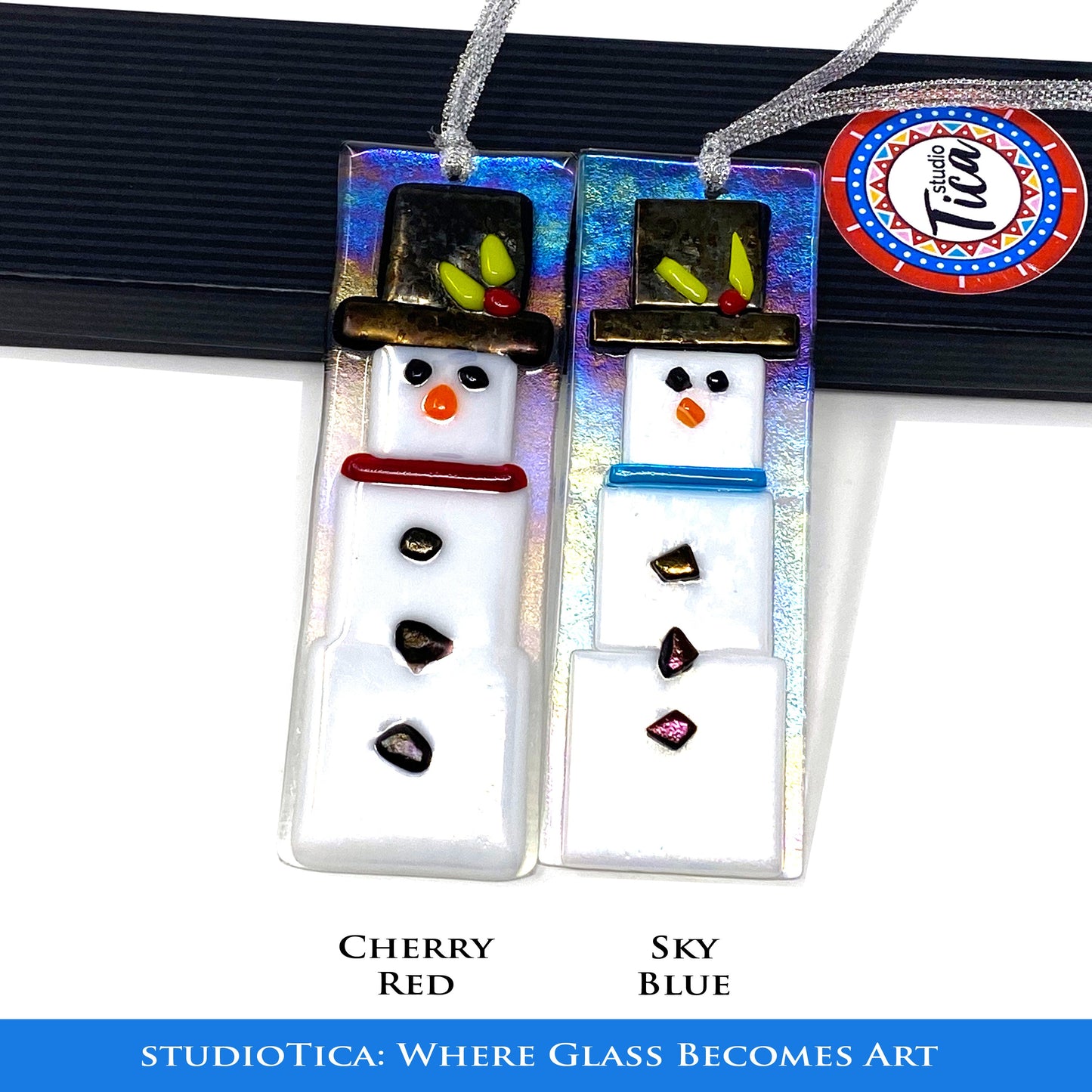 Adorno de cristal hecho a mano - Frosty el muñeco de nieve