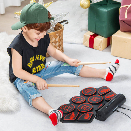 Electronic Drum Set with 2 Build-in Stereo Speakers for Kids - Tampa Home & Garden Store