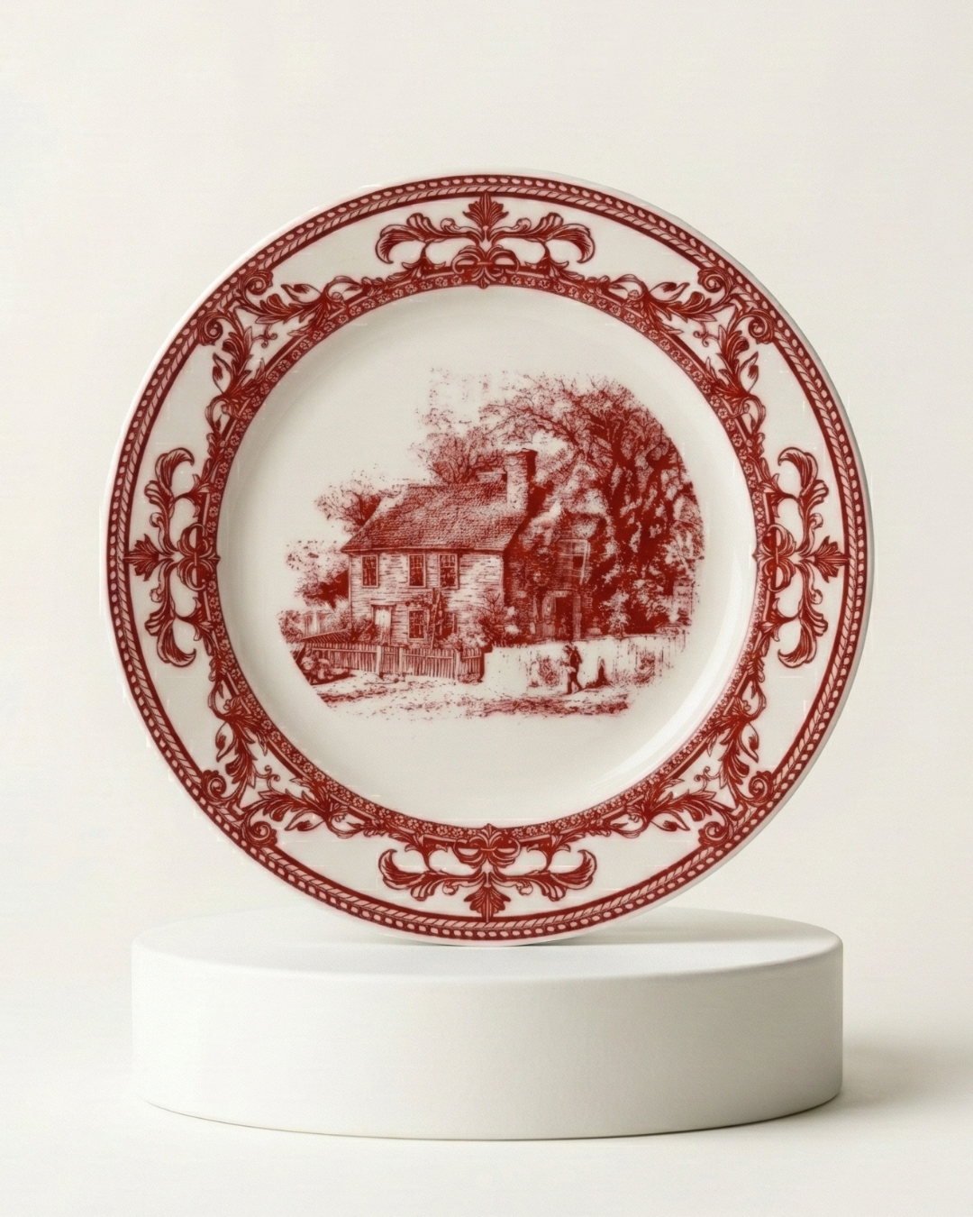 Homestead Red Porcelain Salad Plates and a Set