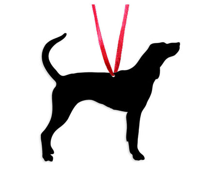 Red Tick Dog Plant Stake silhouette, black dog with red string hanger on Tampa Home & Garden Store