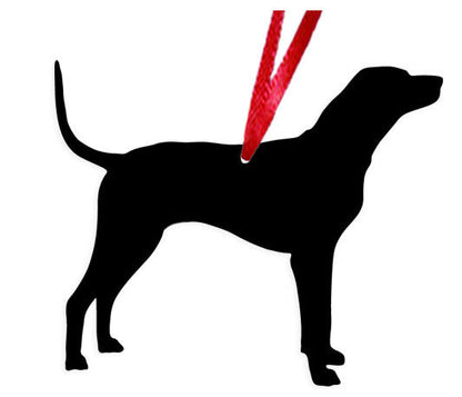 Redbone Plant Stake black dog silhouette with a red stake Rustica Ornamentals on Tampa Home & Garden Store