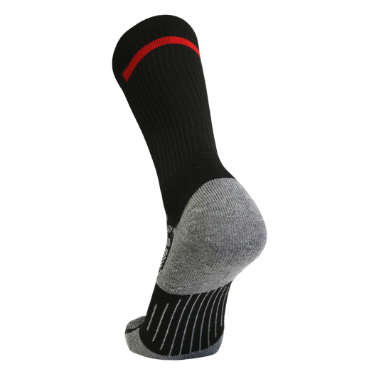Red Line Crew Sock black with a red stripe, first responder crew sock by Covert Threads on Tampa Home & Garden Store