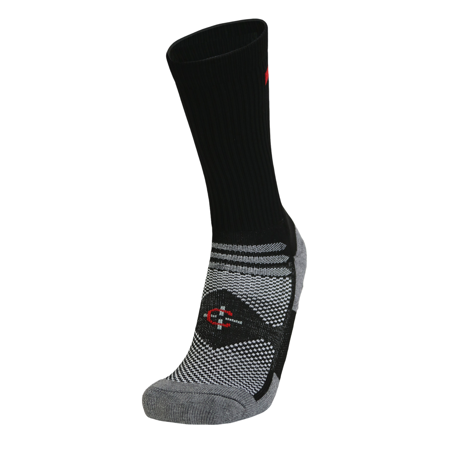 Red Line Crew Sock by Covert Threads, black ribbed first responder sock with red line on Tampa Home & Garden Store