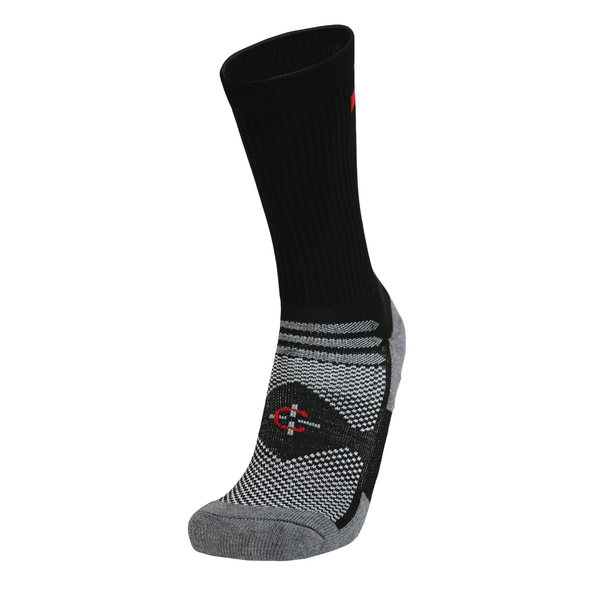 Red Line Crew Sock by Covert Threads, black ribbed first responder sock with red line on Tampa Home & Garden Store