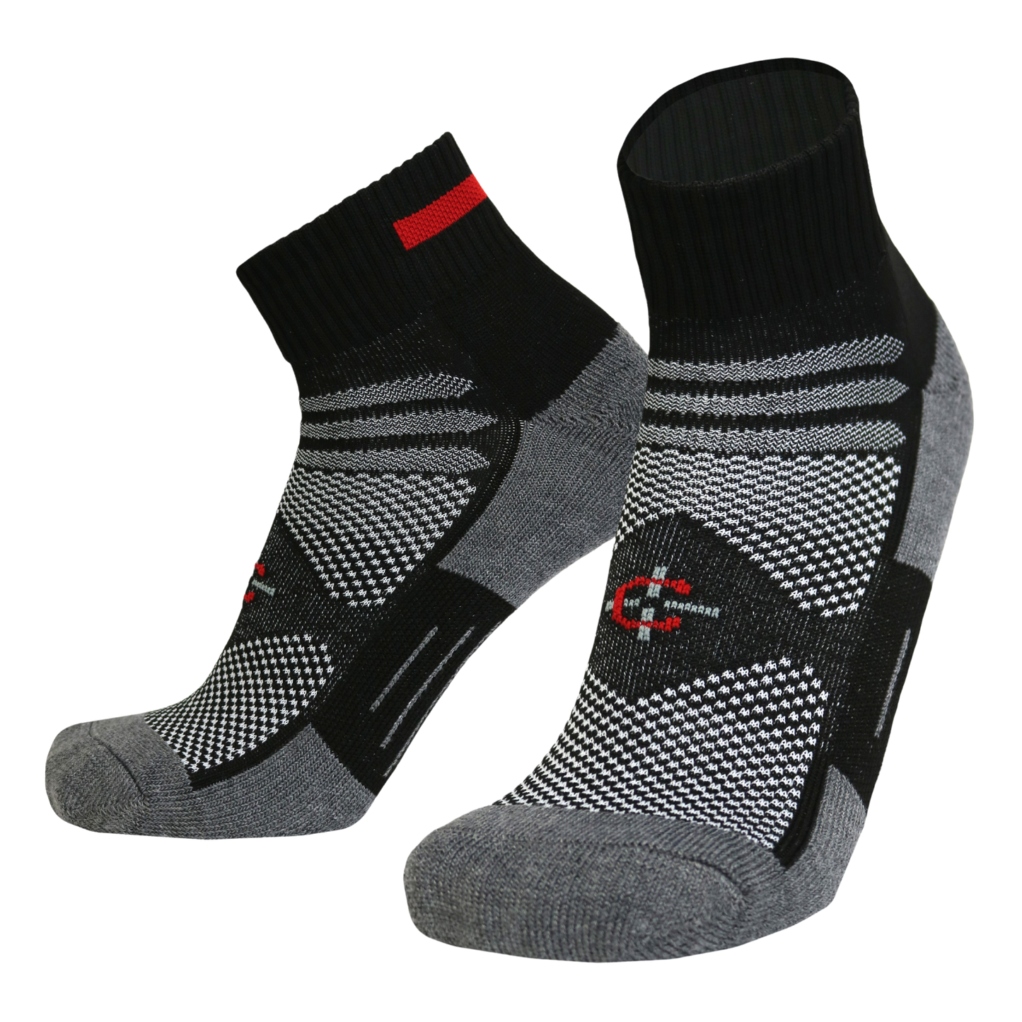 Red Line Quarter Sock athletic first responder sock by Covert Threads black with red stripe on Tampa Home & Garden Store