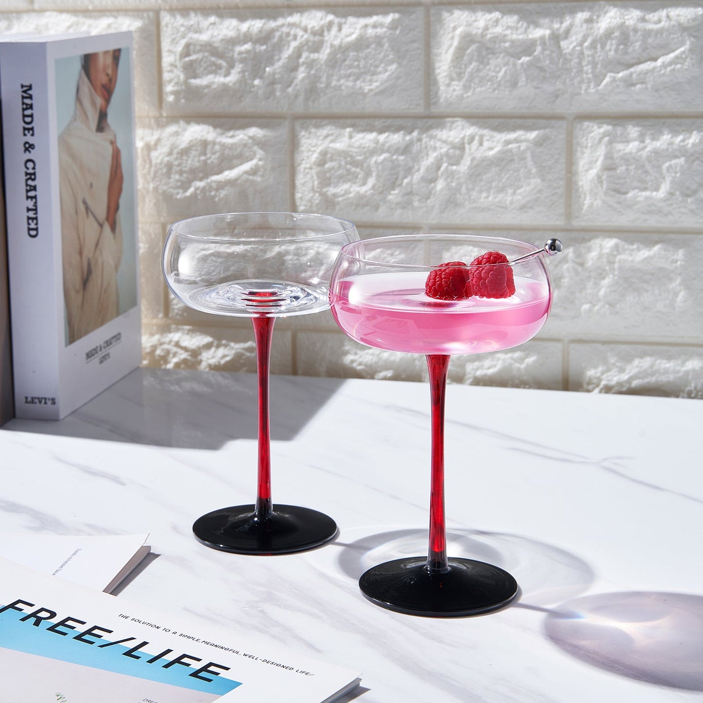 Venice Champagne Coupe Cocktail Glasses Set of 2