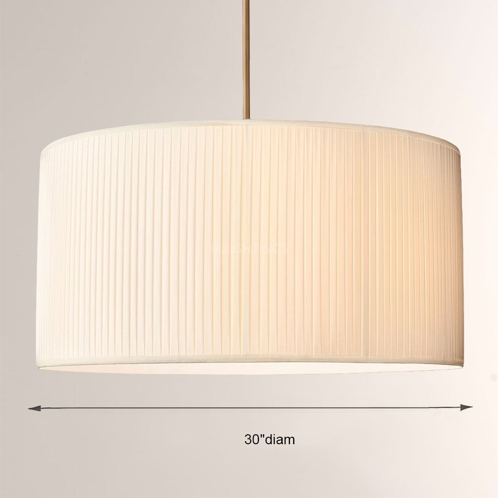 19 Silk Drum Pendant Light 3-Light E26 Brass Bronze Fixture