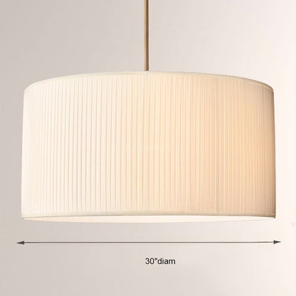19 Silk Drum Pendant Light 3-Light E26 Brass Bronze Fixture