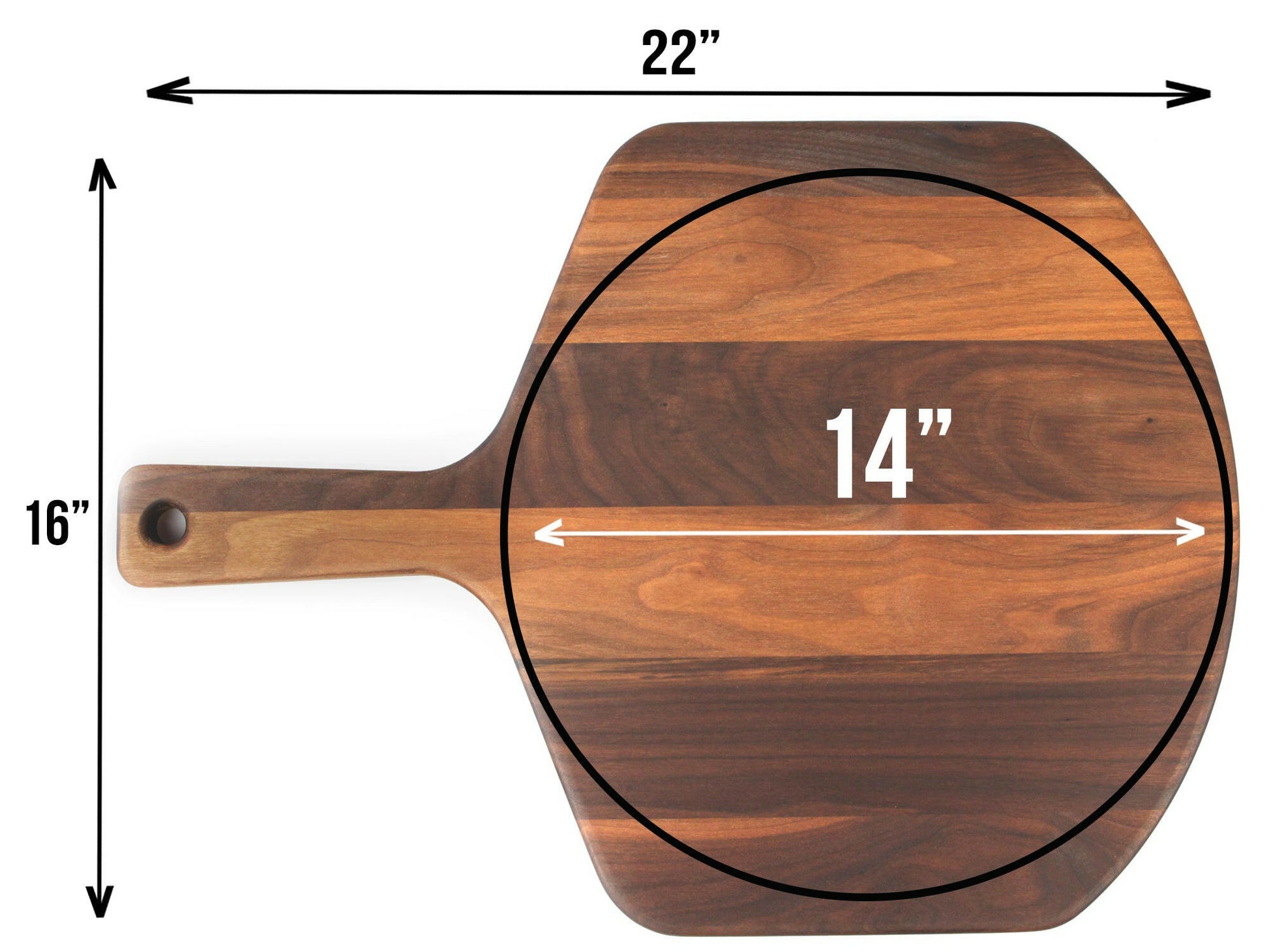 Walnut wood pizza peel 22x16 in by Refine Kitchenware, pizza paddle and board on Tampa Home & Garden Store