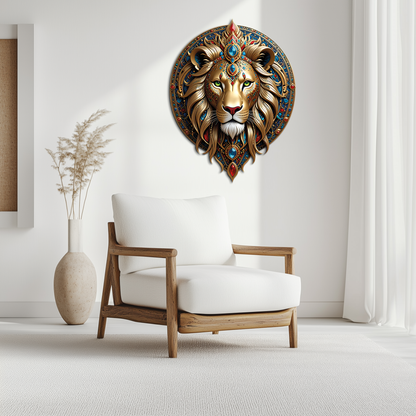 Regal Lion Mandala Wall Art – Royal Jungle Vibes Decor-KAFUVM026 - Tampa Home & Garden Store