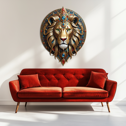 Regal Lion Mandala Wall Art – Royal Jungle Vibes Decor-KAFUVM026 - Tampa Home & Garden Store
