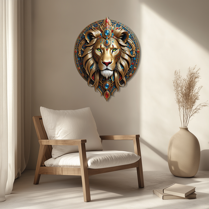 Regal Lion Mandala Wall Art – Royal Jungle Vibes Decor-KAFUVM026 - Tampa Home & Garden Store