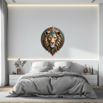 Regal Lion Mandala Wall Art – Royal Jungle Vibes Decor-KAFUVM026 - Tampa Home & Garden Store