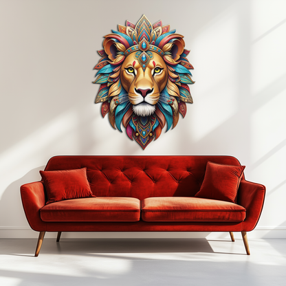 Regal Lion Metal Wall Art – Tribal Vibes, Fierce Style-KAFUVM029 - Tampa Home & Garden Store