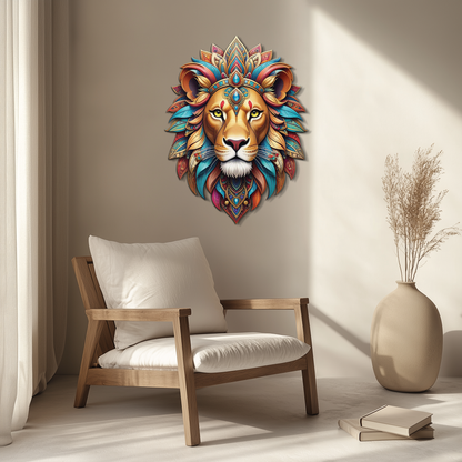 Regal Lion Metal Wall Art – Tribal Vibes, Fierce Style-KAFUVM029 - Tampa Home & Garden Store