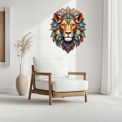 Regal Lion Metal Wall Art – Tribal Vibes, Fierce Style-KAFUVM029 - Tampa Home & Garden Store