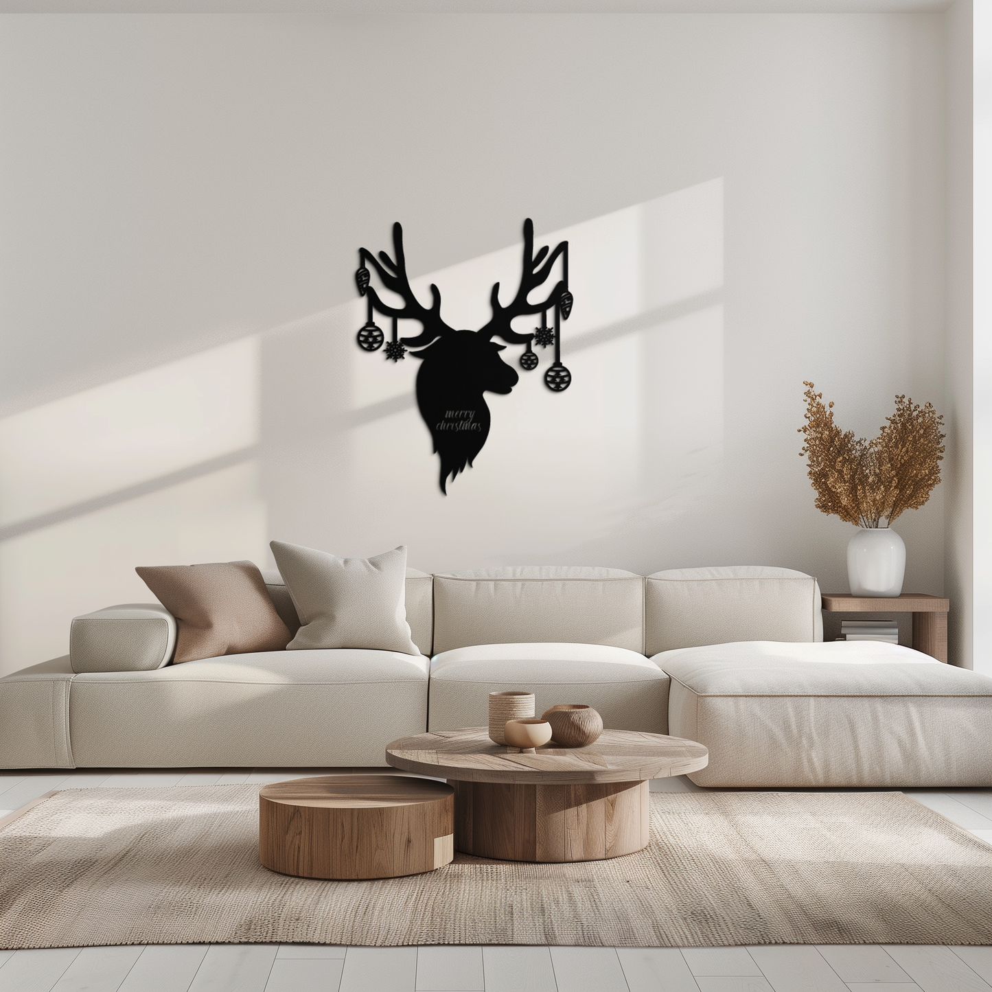 Reindeer Christmas Metal Wall Art - Festive Deer Decor with Ornaments- KAF295 - Tampa Home & Garden Store