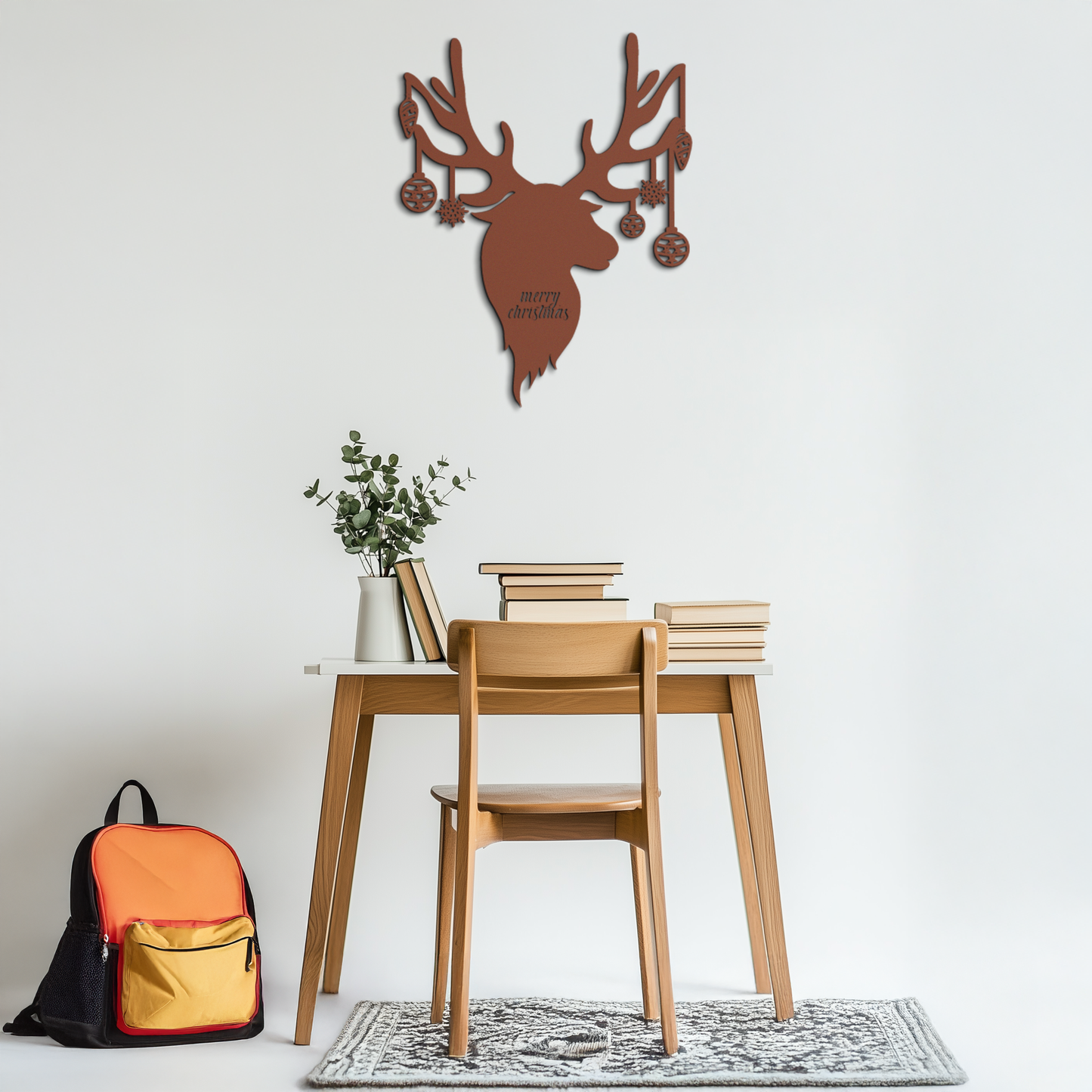 Reindeer Christmas Metal Wall Art - Festive Deer Decor with Ornaments- KAF295 - Tampa Home & Garden Store