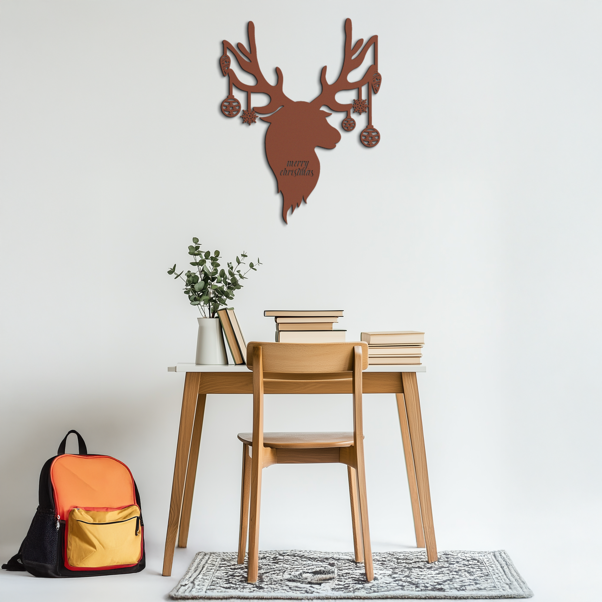 Reindeer Christmas Metal Wall Art - Festive Deer Decor with Ornaments- KAF295 - Tampa Home & Garden Store