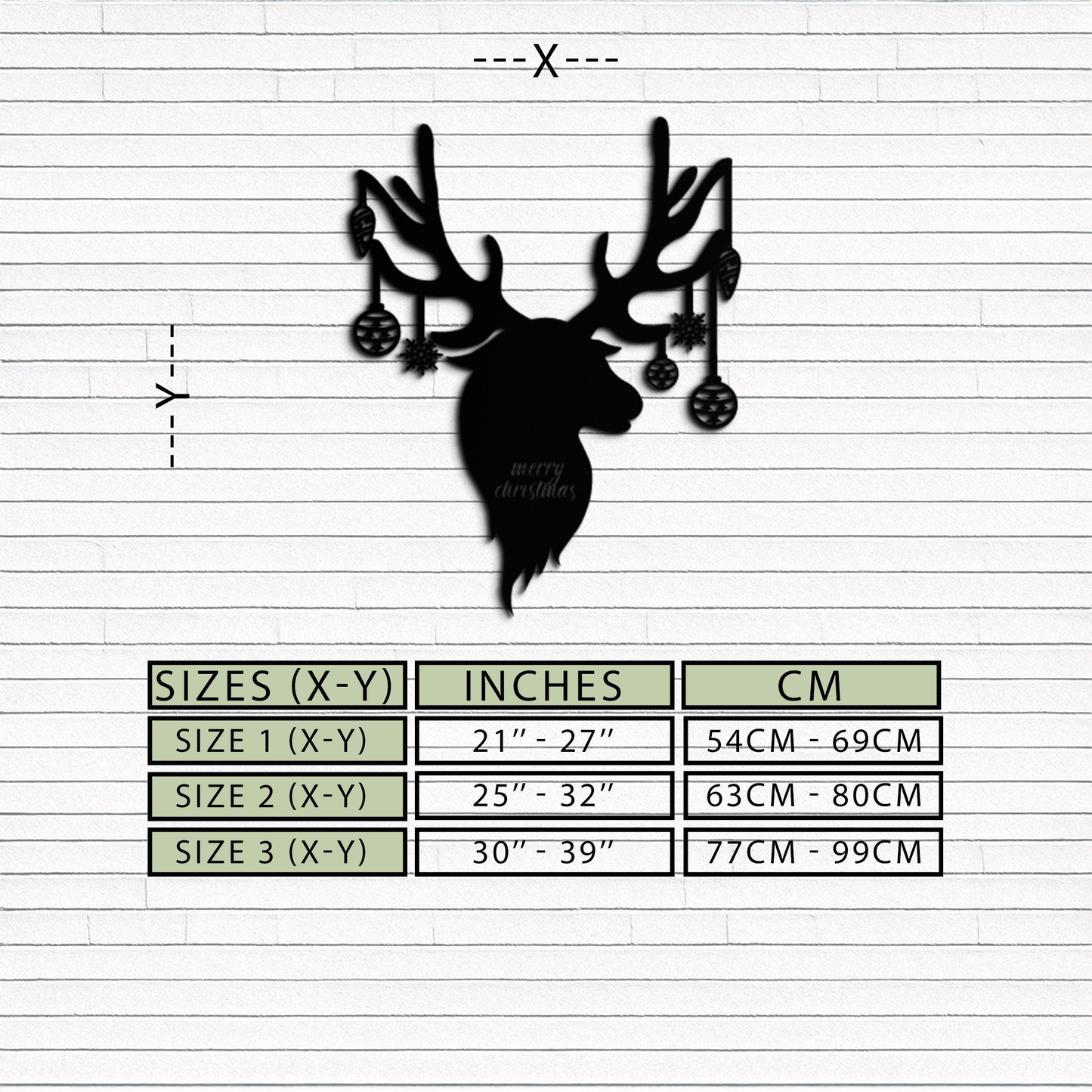 Reindeer Christmas Metal Wall Art - Festive Deer Decor with Ornaments- KAF295 - Tampa Home & Garden Store