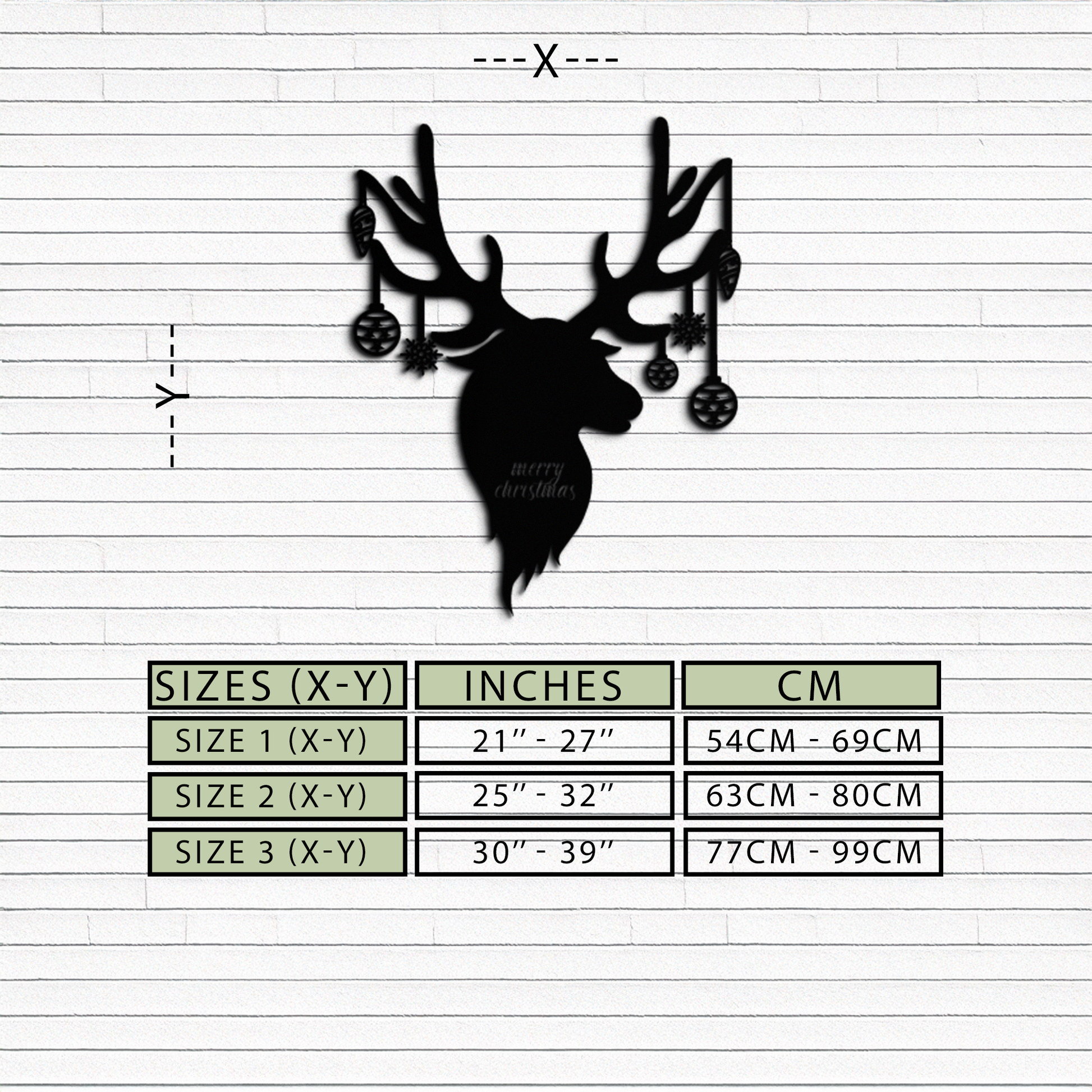 Reindeer Christmas Metal Wall Art - Festive Deer Decor with Ornaments- KAF295 - Tampa Home & Garden Store