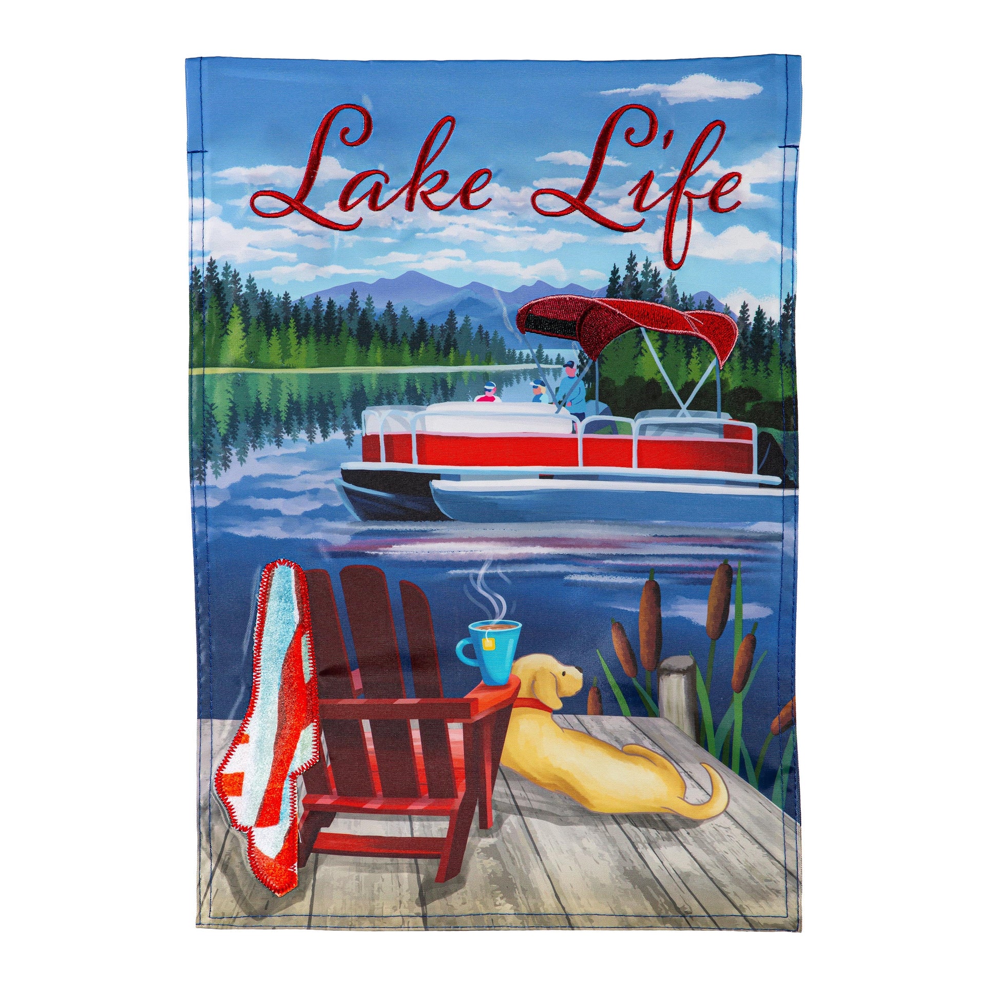 Relax You Are On Lake Time Applique Garden Flag - Tampa Home & Garden Store