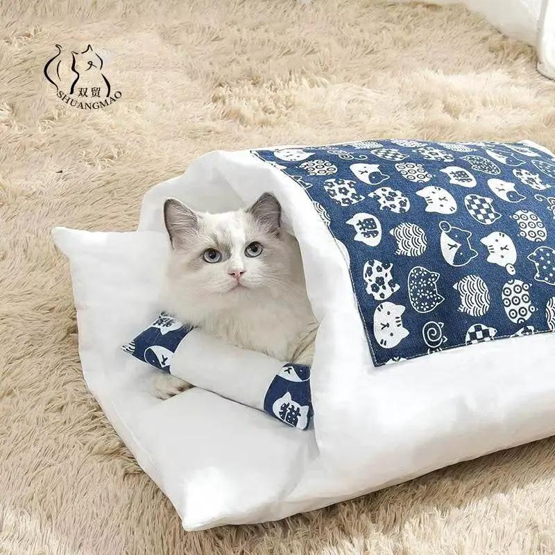Removable Dog Cat Bed Cat Sleeping Bag Sofas Mat Winter Warm Cat House Small Pet Bed Puppy Kennel Nest Cushion Pet Sofa Products - Tampa Home & Garden Store