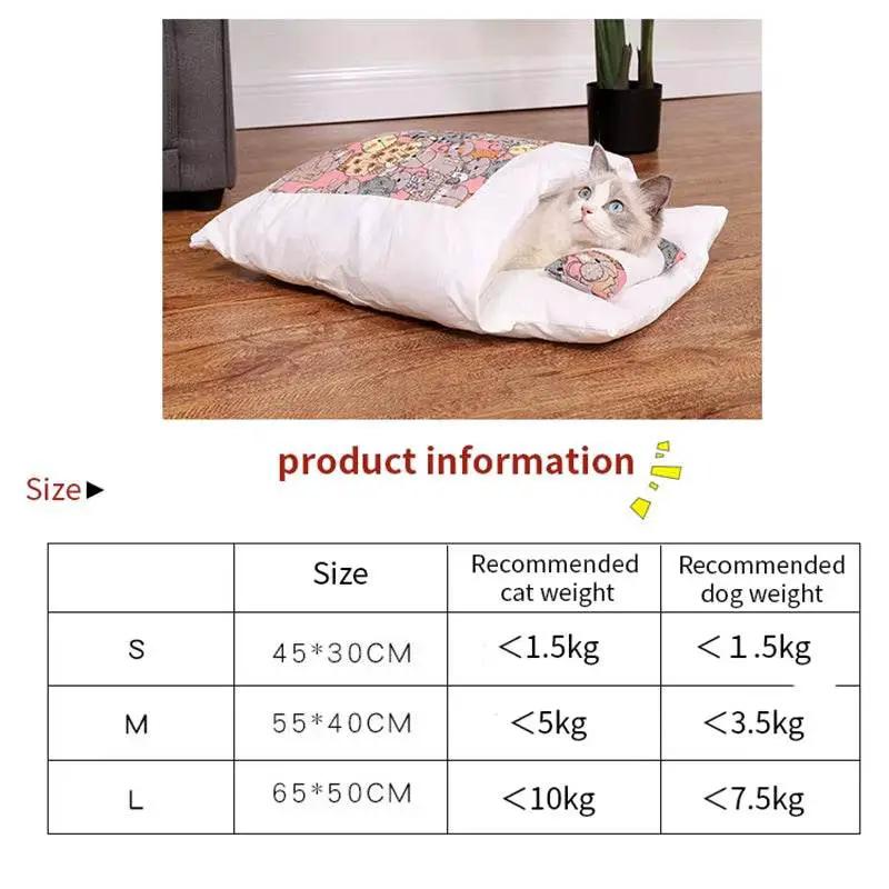 Removable Dog Cat Bed Cat Sleeping Bag Sofas Mat Winter Warm Cat House Small Pet Bed Puppy Kennel Nest Cushion Pet Sofa Products - Tampa Home & Garden Store