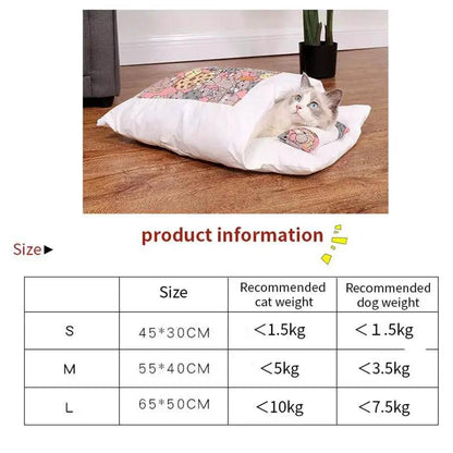 Removable Dog Cat Bed Cat Sleeping Bag Sofas Mat Winter Warm Cat House Small Pet Bed Puppy Kennel Nest Cushion Pet Sofa Products - Tampa Home & Garden Store