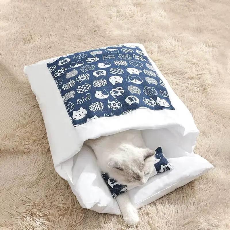 Removable Dog Cat Bed Cat Sleeping Bag Sofas Mat Winter Warm Cat House Small Pet Bed Puppy Kennel Nest Cushion Pet Sofa Products - Tampa Home & Garden Store
