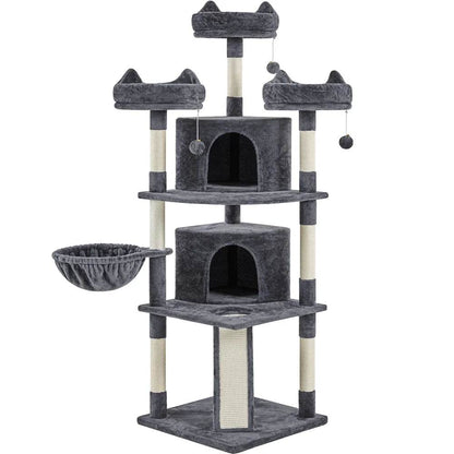 Renwick 69in Large Cat Tree Tower with Condos &amp; Scratching Board - Dark Gray - Tampa Home & Garden Store