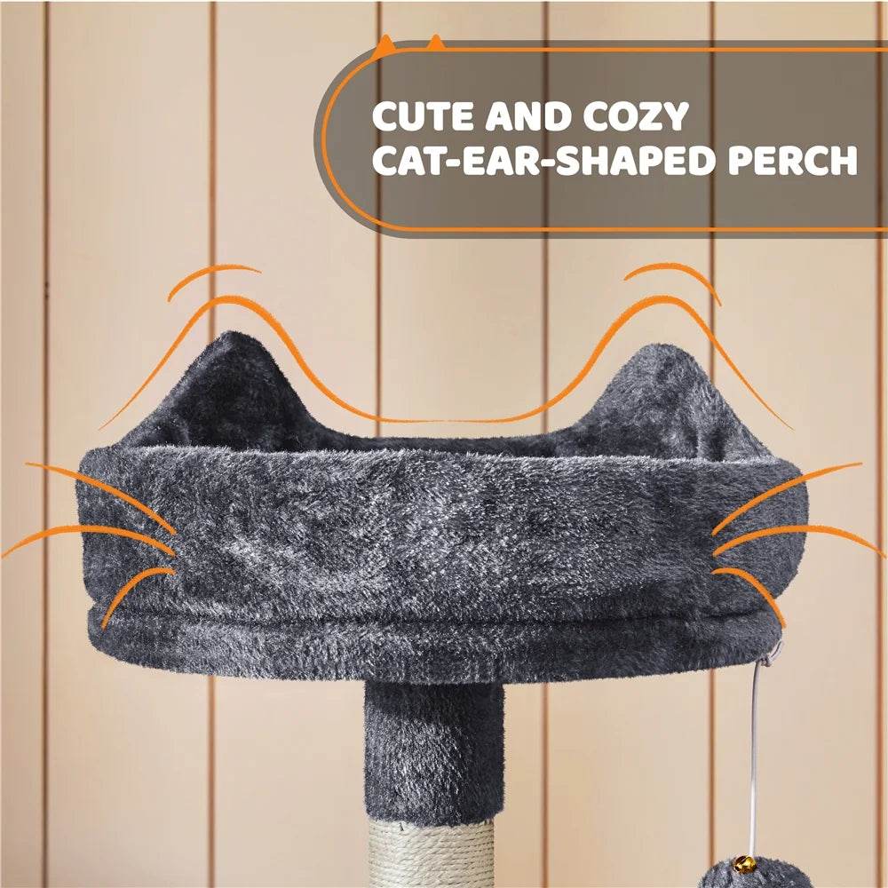 Renwick 69in Large Cat Tree Tower with Condos &amp; Scratching Board - Dark Gray - Tampa Home & Garden Store